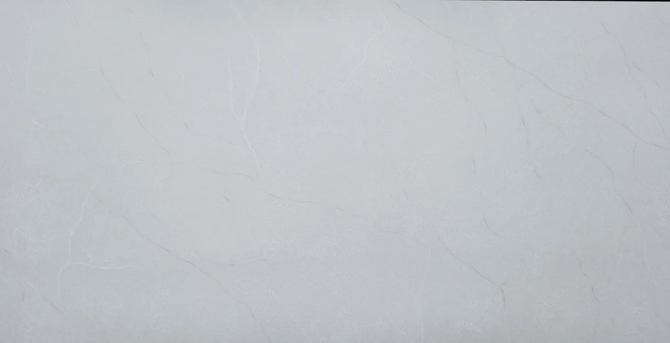 Glacier White quartz countertop slab pattern