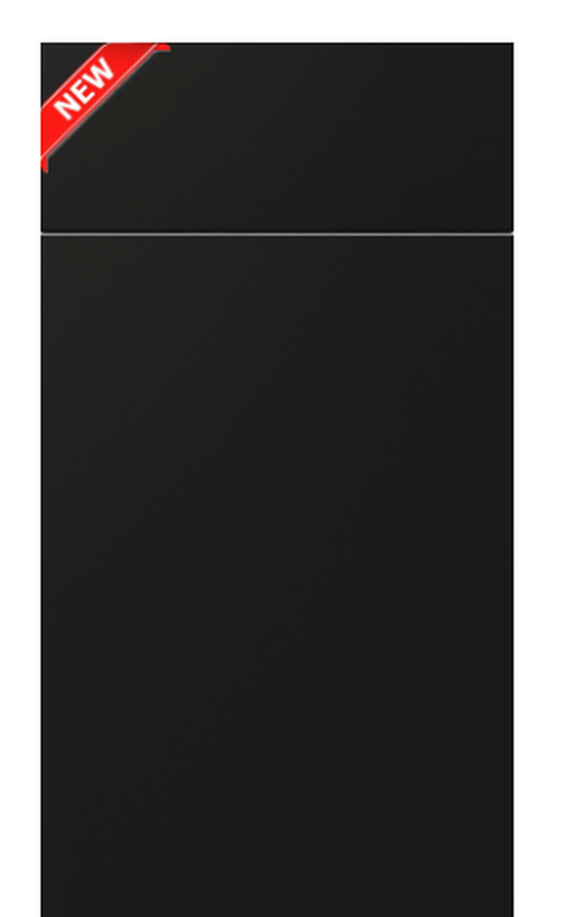 Matt Black Frameless European kitchen cabinet door finish