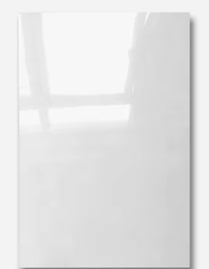 Glossy White Frameless European kitchen cabinet door finish