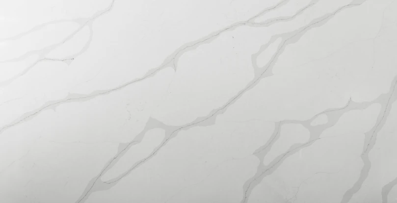 Frost White quartz countertop slab pattern