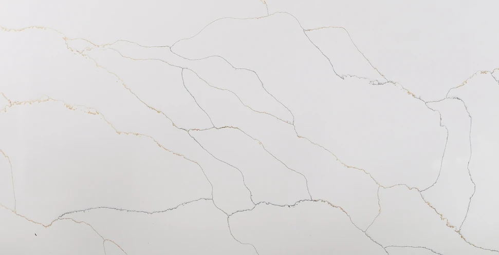 Cream White quartz countertop slab pattern