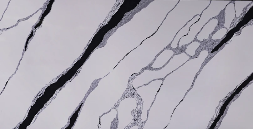 Ink White quartz countertop slab pattern