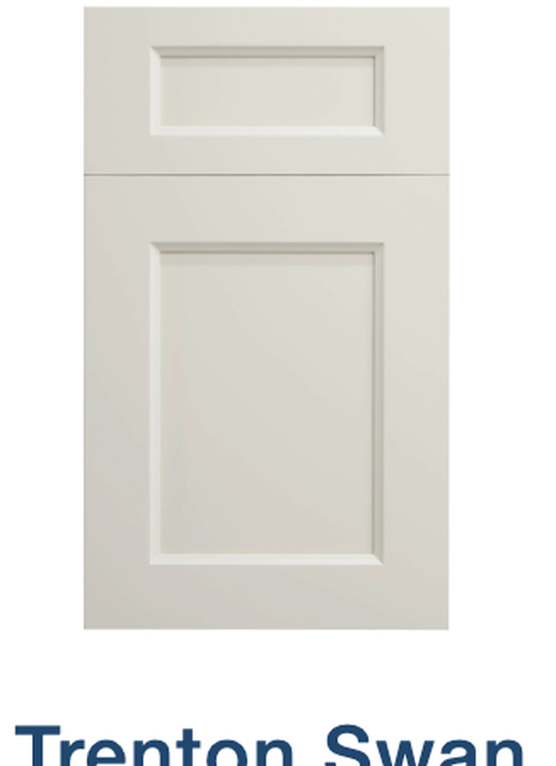 Trenton Swan White Raised Panel kitchen cabinet door finish