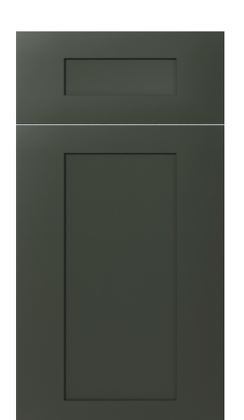 Aston Green Shaker kitchen cabinet door finish