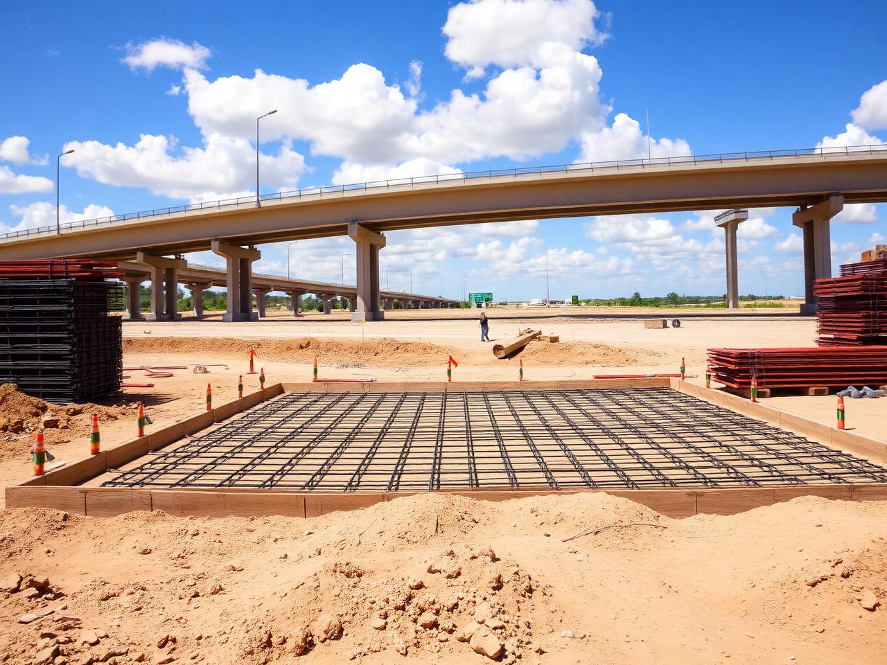 Graded pad with rebar and forms ready for slab pour at a Novara flex project